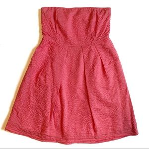 Jcrew pink strapless Lorelei cotton dress size 14